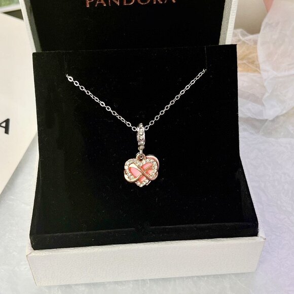 Pandora Sterling Silver Round Halo Necklace - Picture 6 of 8